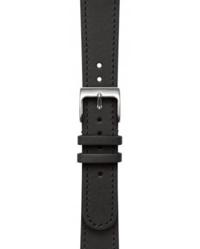 Каишка Withings - Leather, Silver buckle, 18mm, черна - 1