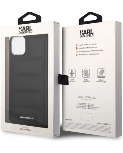 Калъф Karl Lagerfeld - Quilted Puffy Metal Logo, iPhone 14 Plus, черен - 6
