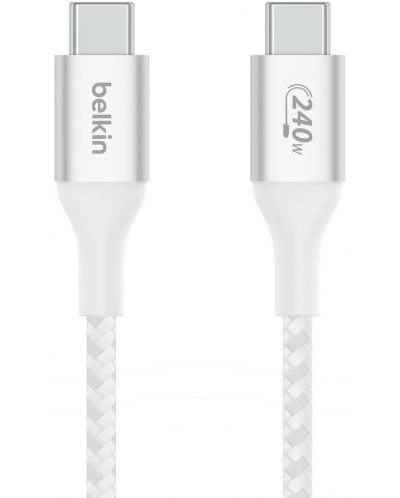 Кабел Belkin - Boost Charge, USB-C/USB-C, 240W, 1 m, бял - 2