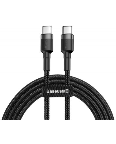 Кабел Baseus - Cafule, USB-C/USB-C, 1 m, черен - 1