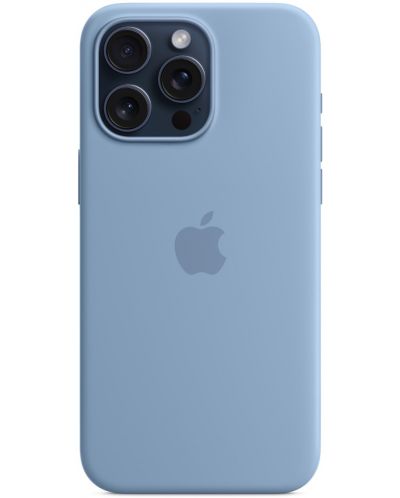 Калъф Apple - Silicone MagSafe, iPhone 15 Pro Max, Winter Blue - 2