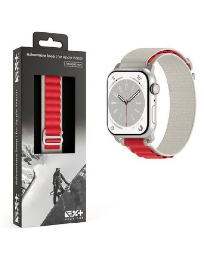 Каишка Next One - Adventure Loop, Apple Watch, 41 mm, бяла/червена - 3