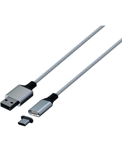 Кабел Konix - Mythics Premium Magnetic Cable 3 m, бял (PS5) - 2