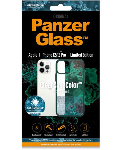 Калъф PanzerGlass - Clear, iPhone 12/12 Pro, прозрачен/зелен - 2