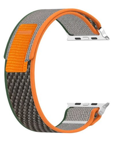 Каишка Techsuit - W039 Nylon, Apple Watch, 42/44/45/49 mm, зелена/оранжева - 1
