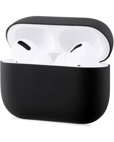Калъф за слушалки Holdit - Silicone, AirPods Pro 1/2, черен - 2
