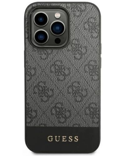 Калъф Guess - 4G Stripe, iPhone 14 Pro, сив - 1