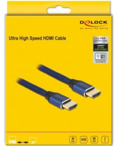 Кабел Delock - 85447 Ultra High Speed, HDMI/HDMI, 2m, син - 2