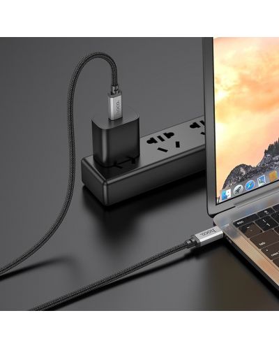 Кабел Hoco - US05, USB-C/USB-C, USB4, 1 m, 100W, черен - 4