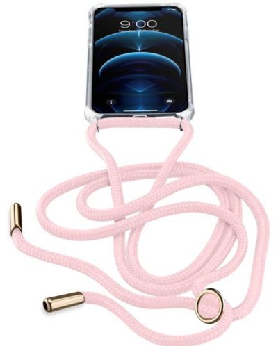 Калъф Cellularline - Neck Strap, iPhone 12 Pro Max, розов - 2