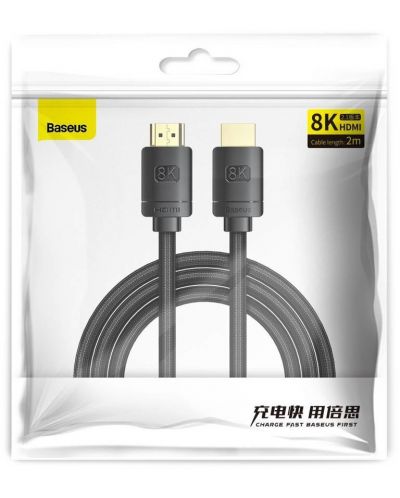 Кабел Baseus High Definition Series HDMI 8K to HDMI 8K Adapter Cable 2m Black - 6