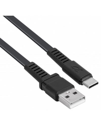 Кабел Rivacase - PS6002BK21, USB-C/USB-A, 2.1 m, черен - 1