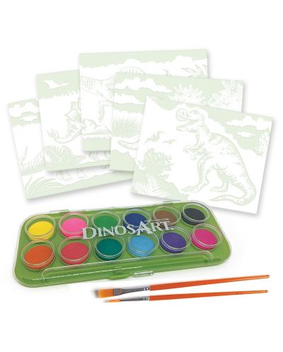 Картини за оцветяване DinosArt  - Динозаври, с акварелни бои - 2