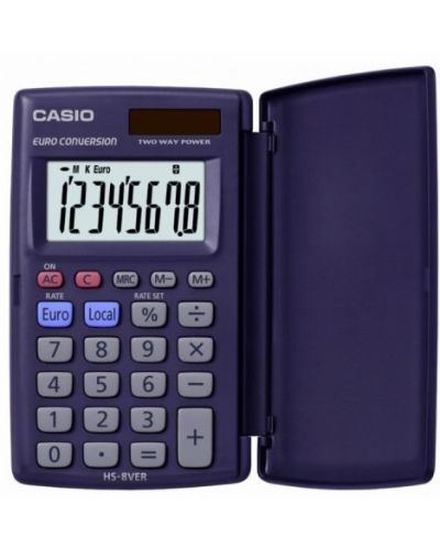 Калкулатор Casio HS-8VER, джобен 8 dgt, 104 x 62.5 x 10 mm - 1