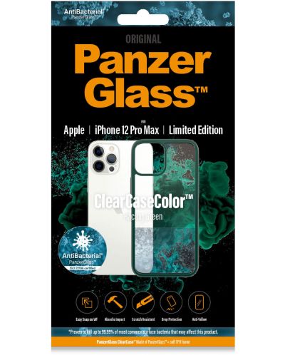 Калъф PanzerGlass - Clear, iPhone 12 Pro Max, прозрачен/зелен - 2