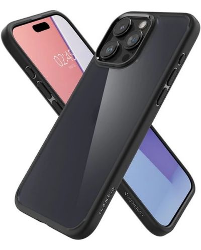 Калъф Spigen - Ultra Hybrid, iPhone 15 Pro Max, Frost Black - 5
