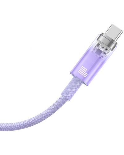 Кабел Baseus - Explorer CATS010405, USB-A/USB-C, 1 m, лилав - 2