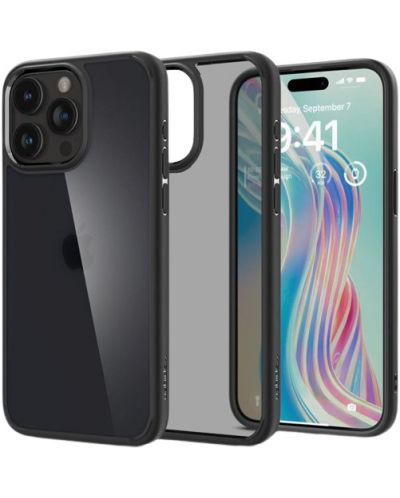 Калъф Spigen - Ultra Hybrid, iPhone 15 Pro, Frost Black - 2