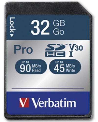 Карта памет Verbatim - PRO, 32GB, SDHC, Class10 - 1