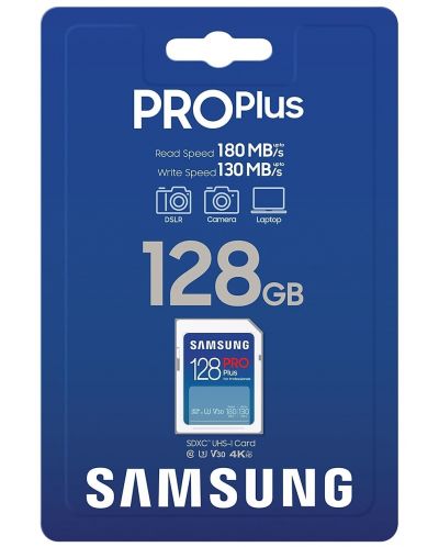 Карта памет Samsung - PRO Plus, 128GB, SDXC, U3 V30 - 4