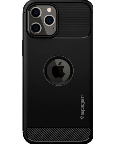 Калъф Spigen - Rugged Armor, iPhone 12/12 Pro, черен - 1