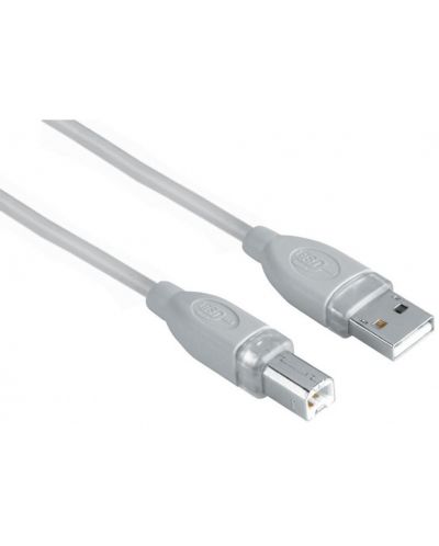 Кабел Hama - 45024, за принтер, USB-A/USB-B, 7.5 m, сив