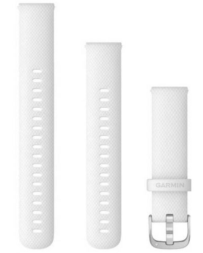 Каишка Garmin - QR Silicone, Venu 2S/vivomove 3S, 18 mm, White/Silver - 1