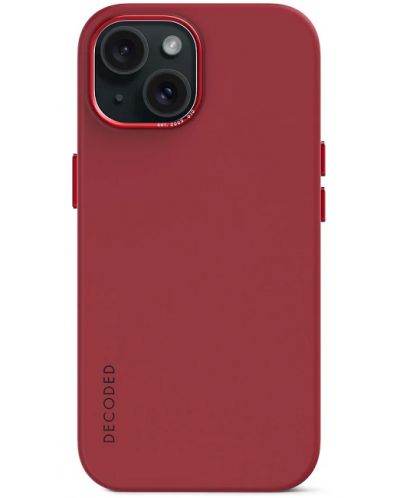 Калъф Decoded - AntiMicrobial Silicone, iPhone 15, червен - 1