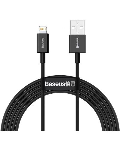 Кабел Baseus - Superior, USB-A/Lightning, 2 m, черен - 1