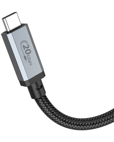 Кабел Hoco - US05, USB-C/USB-C, USB4, 1 m, 100W, черен - 1