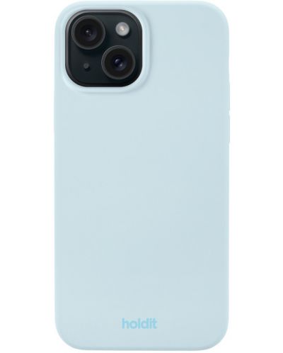 Калъф Holdit - Silicone, iPhone 15, Mineral Blue - 1