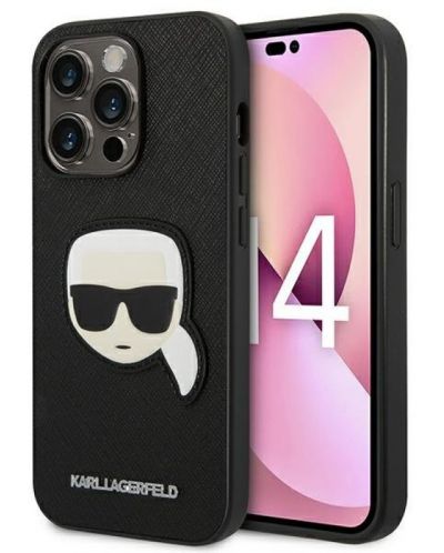 Калъф Karl Lagerfeld - Saffiano Karl Head, iPhone 14 Pro Max, черен - 2