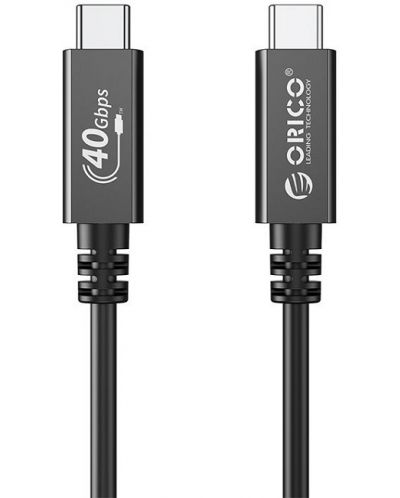 Кабел Orico - U4A05-BK, USB-С/USB-C, 0.5 m, черен - 1