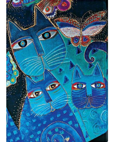 Календар-бележник Paperblanks Blue Cats and Butterflies - 80 листа, 2024 - 2