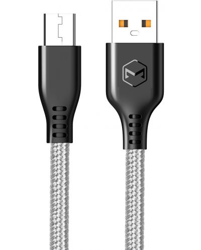 Кабел Xmart - Warrior, USB-A/Micro USB, 1 m, сив - 1