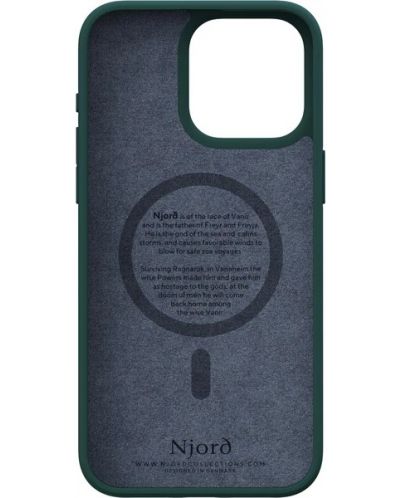 Калъф Njord - Salmon Leather MagSafe, iPhone 15 Pro Max, зелен - 5