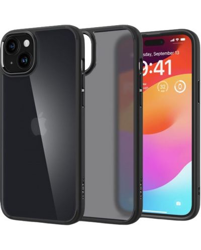 Калъф Spigen - Ultra Hybrid, iPhone 15, Frost Black - 4