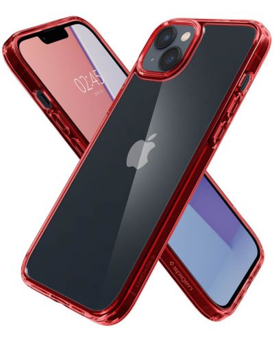 Калъф Spigen - Ultra Hybrid, iPhone 14/13, прозрачен/червен - 3