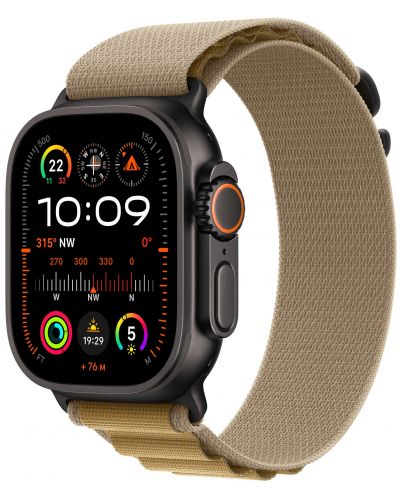 Каишка Apple - Alpine Loop S Black Titanium, Apple Watch, 49 mm, Tan - 1