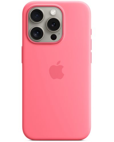Калъф Apple - Silicone, iPhone 15 Pro, MagSafe, розов - 2