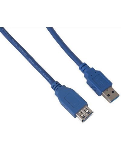 Кабел VCom - CU302, USB-A/USB-A, 1.5 m, син - 5
