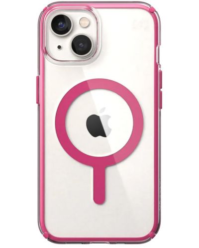 Калъф Speck - Presidio Perfect Clear Geo MagSafe, iPhone 14, розов - 1