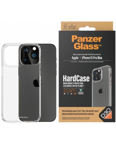 Калъф PanzerGlass - HardCase D3O, iPhone 15 Pro Max, прозрачен - 1