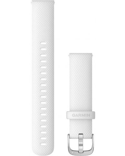 Каишка Garmin - QR Silicone, Venu/vivomove, 20 mm, White/Silver - 1
