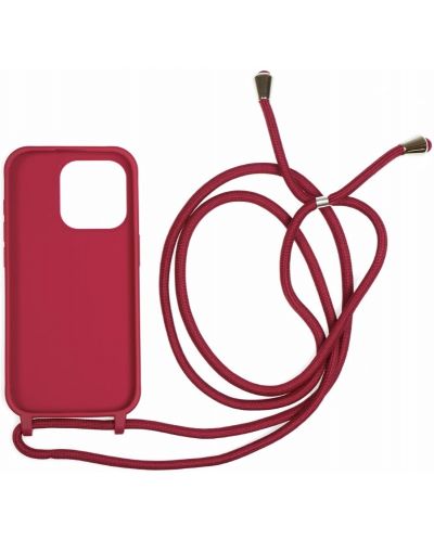 Калъф Mobile Origin - Lanyard, iPhone 15 Pro, Cherry - 2