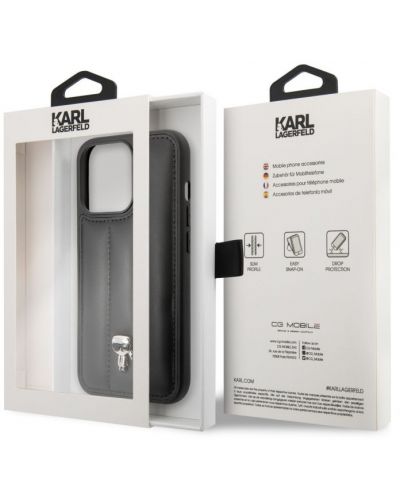 Калъф Karl Lagerfeld - Quilted Puffy Ikonik Logo, iPhone 14 Pro, черен - 6