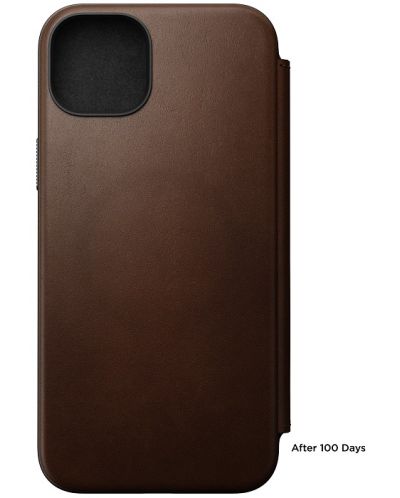 Калъф Nomad - Modern Leather Folio, iPhone 15 Plus, кафяв - 4