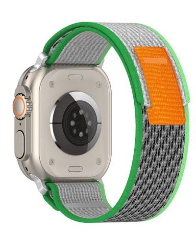 Каишка Techsuit - W039 Nylon, Apple Watch, 38/40/41 mm, сива/зелена - 2