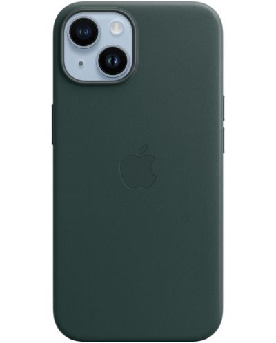 Калъф Apple - Leather, iPhone 14, Forest Green - 1