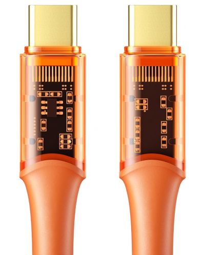 Кабел Xmart - Amber, USB-C/USB-C, 1.2 m, оранжев - 1